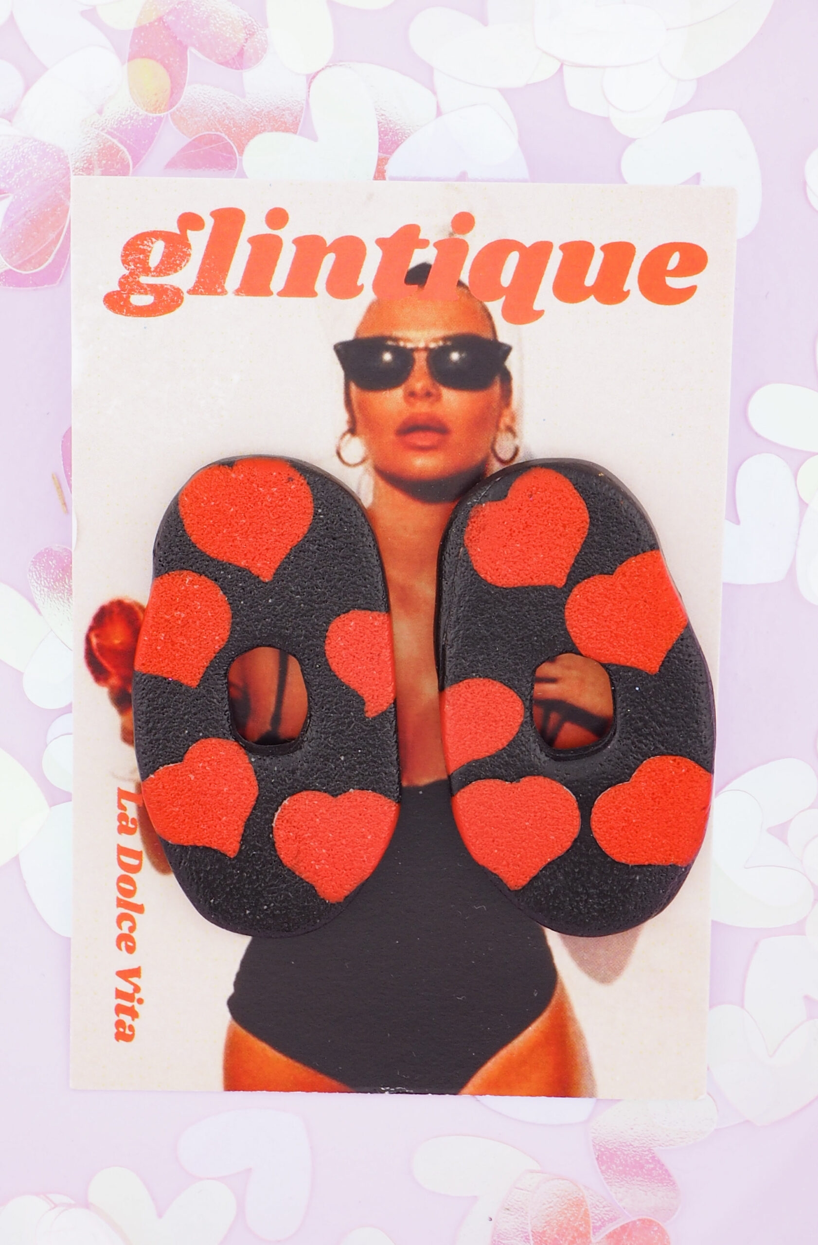 kolczyki z glinki polimerowej kolorowe sztyfty z miłości shop glitique