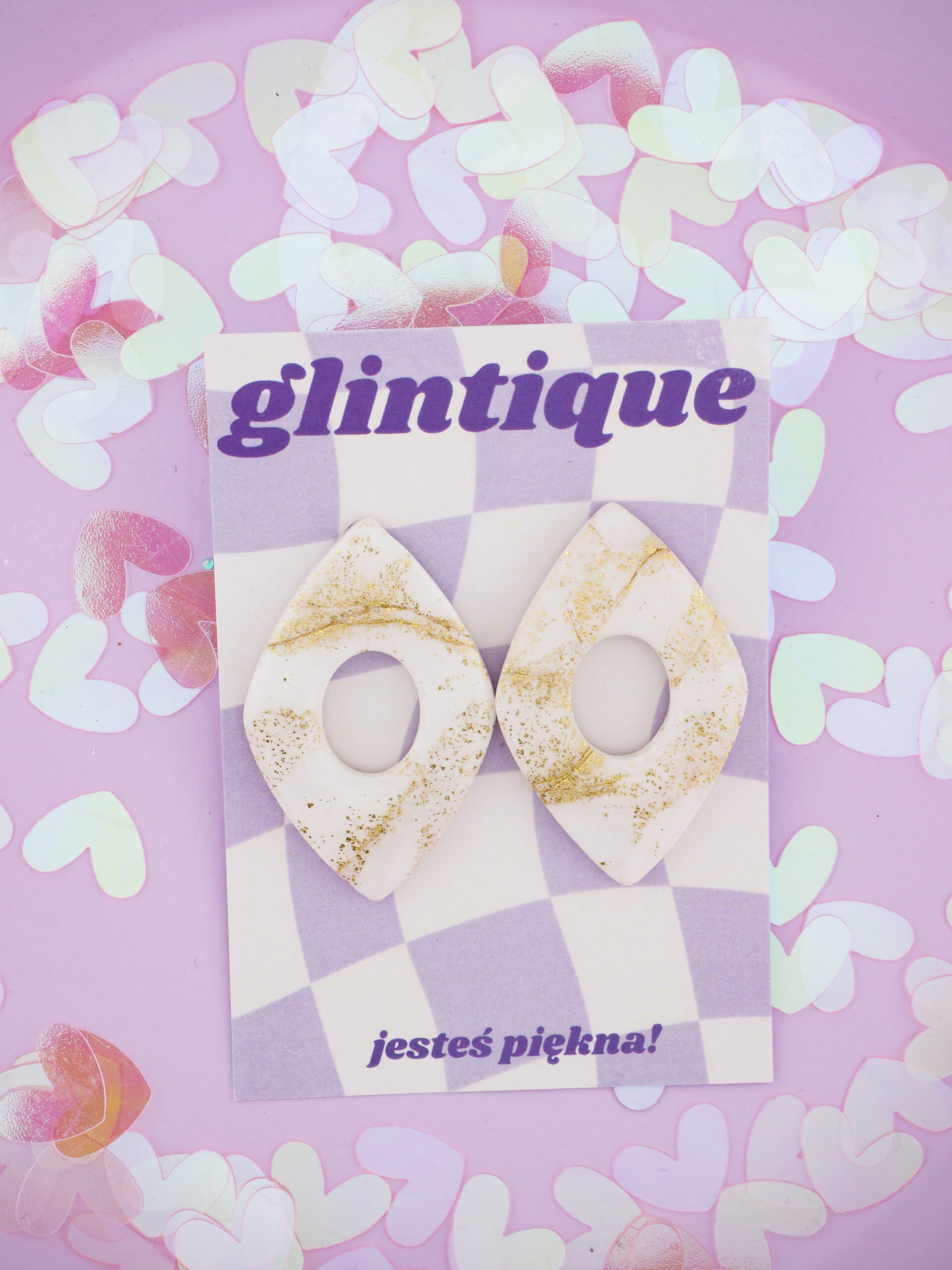 kolczyki z glinki polimerowej kolorowe sztyfty z miłości shop glintique