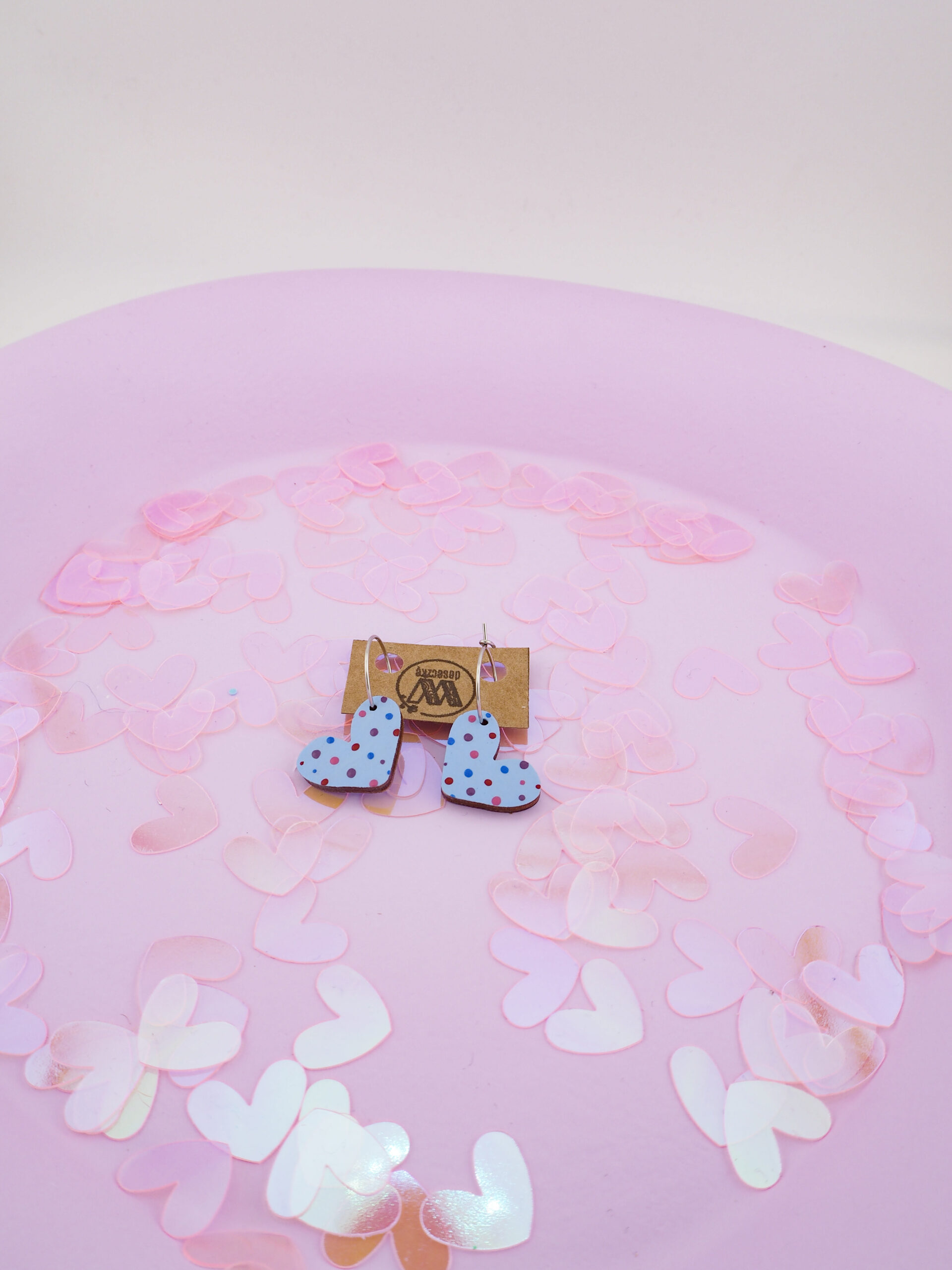 kolczyki z drewna kolorowe ręcznie malowane z miłości shop